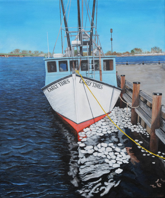 Steven Fleit  'Newburyport Fishing Boat', created in 2019, Original Painting Acrylic.