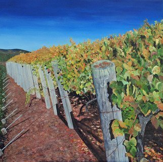 Steven Fleit: 'sonoma vineyard 2', 2014 Acrylic Painting, Landscape. Sonoma Vineyard, grape leaves, wine...