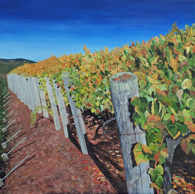 Steven Fleit  'Sonoma Vineyard 2', created in 2014, Original Painting Acrylic.