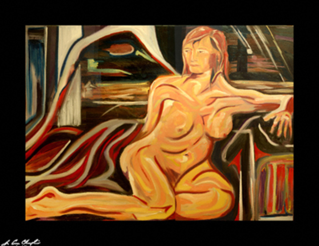 Artist D Loren Champlin. 'Reclining Nude' Artwork Image, Created in 2007, Original Pastel. #art #artist