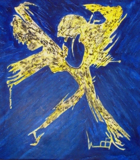 Artist Wayne Lepage. 'Five Winged Warrior' Artwork Image, Created in 2008, Original Mixed Media. #art #artist