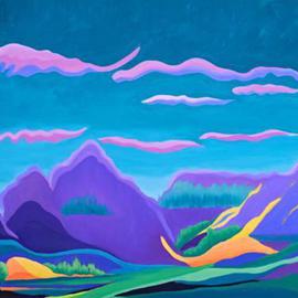 Shanee Uberman: 'Some Where Over the Mountain', 2013 Oil Painting, Abstract Landscape. Artist Description:  when your world looses a bit of the magic, come here and see the landscape thru my eyes. . .   ...