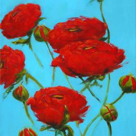 Shanee Uberman: 'poppy red', 2009 Oil Painting, Floral. Artist Description:  a color saturated canvas, i hope you see all the beauty in our world, i know we have darkness, it can overwhelm at times. . . please, see the magnificent bright colorful world we live in ...