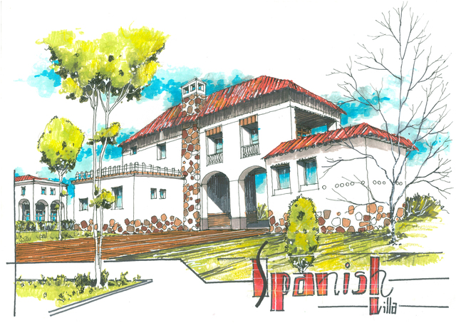 Artist Soran Shangapour. 'Spanish Villa' Artwork Image, Created in 2016, Original Drawing Pen. #art #artist