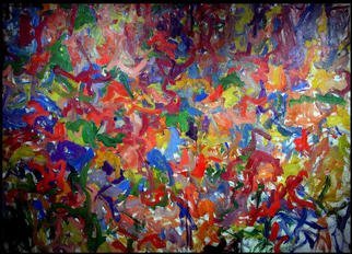 Richard Lazzara: 'ARTIST PRIVATE NYC GARDEN', 1972 Oil Painting, Floral. ARTIST PRIVATE NYC GARDEN 1972 is from the KNOT ART  oil paintings group available at 
