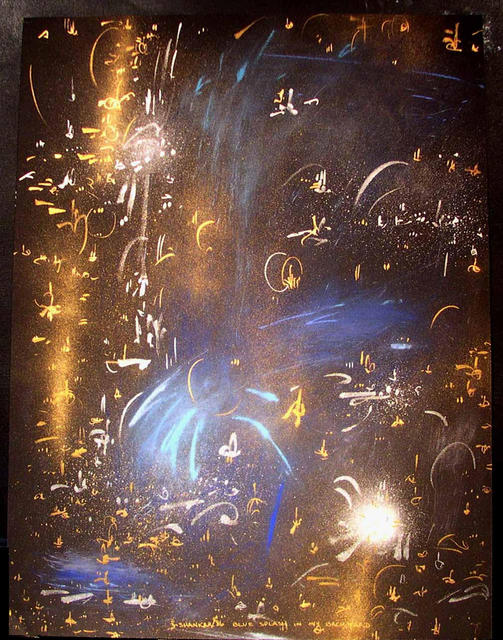 Richard Lazzara  'BLUE SPLASH YARD', created in 1986, Original Pastel.