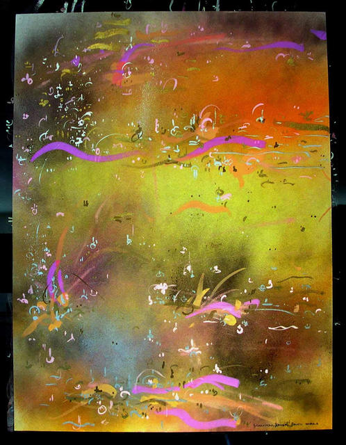 Artist Richard Lazzara. 'DUSK AND STARS' Artwork Image, Created in 1985, Original Pastel. #art #artist