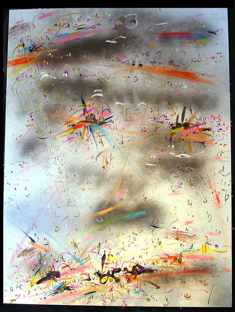 Artist Richard Lazzara. 'ELECTRIC MOTION' Artwork Image, Created in 1984, Original Pastel. #art #artist