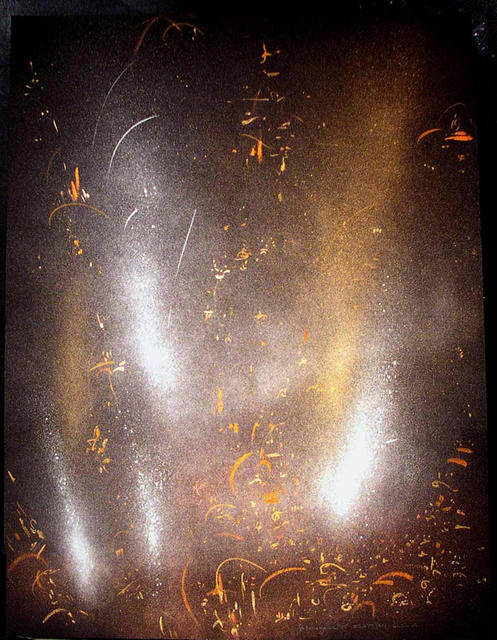 Artist Richard Lazzara. 'ERUPTION CLOUDS' Artwork Image, Created in 1986, Original Pastel. #art #artist