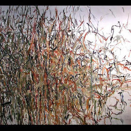 Richard Lazzara: 'JUNGLEY EDGES', 1972 Oil Painting, Visionary. Artist Description: JUNGLEY EDGES 1972 is from the 