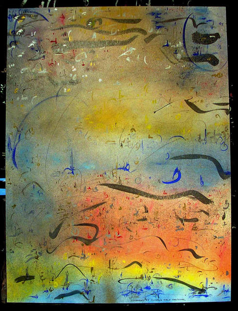 Artist Richard Lazzara. 'KUMBHAMELA HARIDWAR' Artwork Image, Created in 1984, Original Pastel. #art #artist