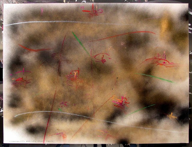 Artist Richard Lazzara. 'MERCURY VENUS EARTH' Artwork Image, Created in 1984, Original Pastel. #art #artist