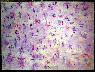 Richard Lazzara: 'PURPLE CAKRA', 1975 Watercolor, Healing.  This is the 