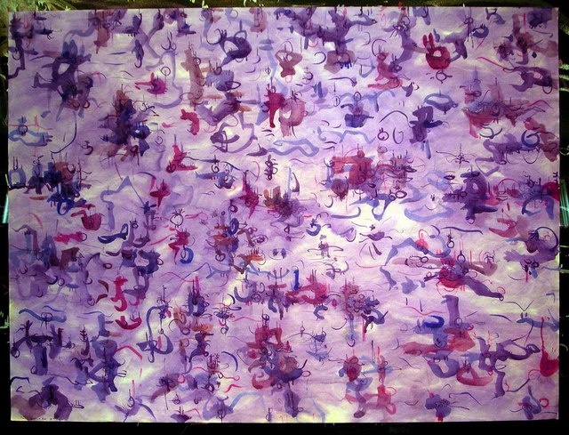 Artist Richard Lazzara. 'PURPLE PLEXUS' Artwork Image, Created in 1975, Original Pastel. #art #artist
