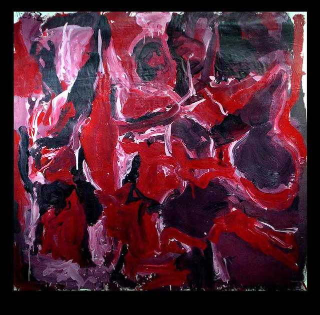 Richard Lazzara  'RED COLLARS', created in 1973, Original Pastel.