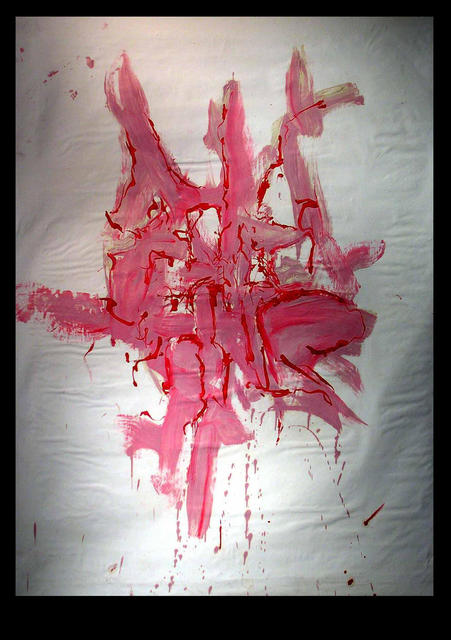 Artist Richard Lazzara. 'RED HORNS' Artwork Image, Created in 1973, Original Pastel. #art #artist