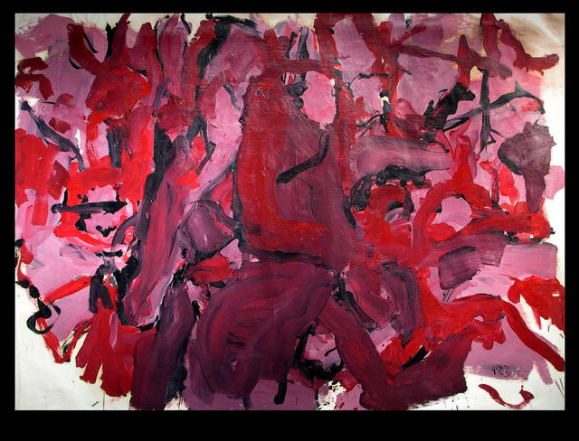 Richard Lazzara  'RED NIGHT ORCHIDS', created in 1973, Original Pastel.