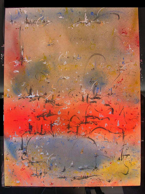 Artist Richard Lazzara. 'RED RIVER' Artwork Image, Created in 1985, Original Pastel. #art #artist