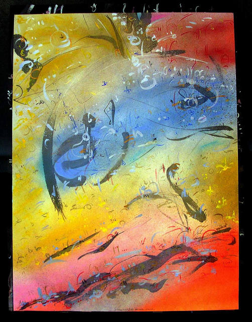 Artist Richard Lazzara. 'RESIDE IN YONI' Artwork Image, Created in 1987, Original Pastel. #art #artist