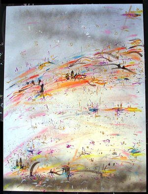 Richard Lazzara: 'STREAMERS ABOVE', 1984 Calligraphy, Visionary. STREAMERS ABOVE 1984 from the sumie consensus paintings 10x at 