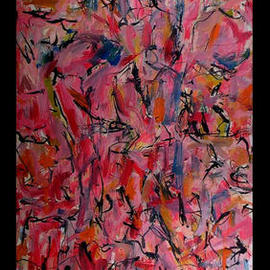 Richard Lazzara: 'TRAVELER PARTIES', 1974 Oil Painting, Culture. Artist Description: TRAVELER PARTIES 1974  is a sumie calligraphic painting  from the HAIKU KOAN COLLECTION found at 