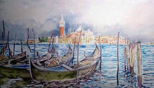 Artist Richard Lazzara. 'Venetia Lazzara San Giorgio Maggiore' Artwork Image, Created in 2004, Original Pastel. #art #artist
