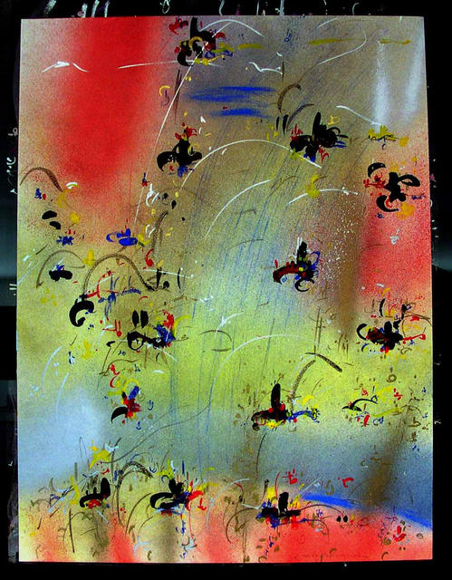 Artist Richard Lazzara. 'WATERFALL' Artwork Image, Created in 1985, Original Pastel. #art #artist