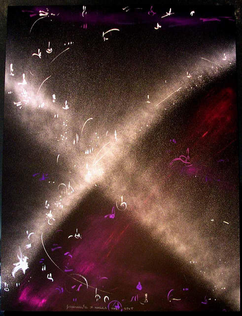Artist Richard Lazzara. 'X MARKS THE SPOT' Artwork Image, Created in 1986, Original Pastel. #art #artist