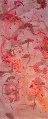Richard Lazzara: 'a ways to go', 1976 Calligraphy, Visionary. a ways to go 1976 is a sumie calligraphy watercolor on rice paper from the KAKEMONO SERIES as archived at 