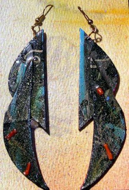 Artist Richard Lazzara. 'Accents Ear Ornaments' Artwork Image, Created in 1989, Original Pastel. #art #artist