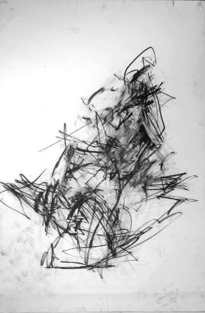 Artist Richard Lazzara. 'Alberto Giacometti Moment' Artwork Image, Created in 1972, Original Pastel. #art #artist