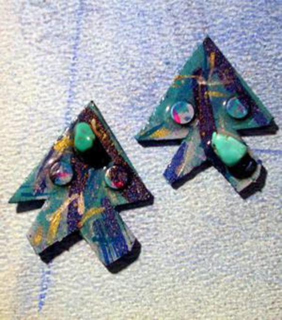 Artist Richard Lazzara. 'Beings Ear Ornaments' Artwork Image, Created in 1989, Original Pastel. #art #artist