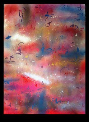 Richard Lazzara: 'beyond the horizon', 1986 Calligraphy, Visionary. beyond the horizon 1986  is sumie calligraphy painting in mixed media, a 3 part panel from 