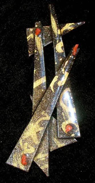 Artist Richard Lazzara. 'Black Tie Pin Ornament' Artwork Image, Created in 1989, Original Pastel. #art #artist