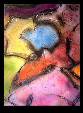 Richard Lazzara: 'blue bird head', 1988 Calligraphy, Visionary. blue bird head 1988 is a sumie calligraphy painting in mixed media, a 3 part panel from 