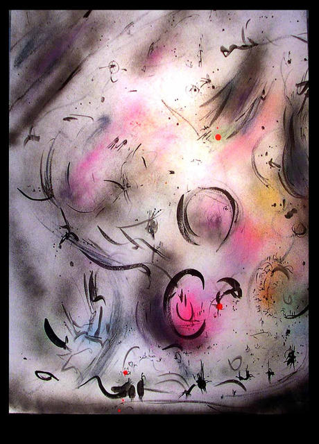 Artist Richard Lazzara. 'Calligraphy Around The World' Artwork Image, Created in 1988, Original Pastel. #art #artist