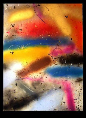 Richard Lazzara: 'candyland', 1986 Calligraphy, Visionary. candyland 1986  is a sumie calligraphy painting in mixed media, a 3 part panel from 