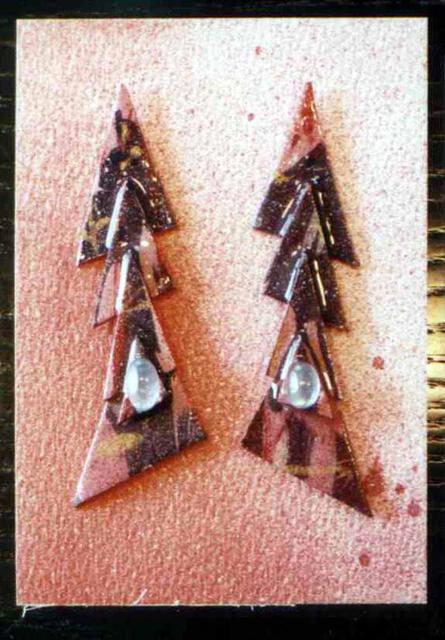 Artist Richard Lazzara. 'Cascade Ear Ornaments' Artwork Image, Created in 1989, Original Pastel. #art #artist