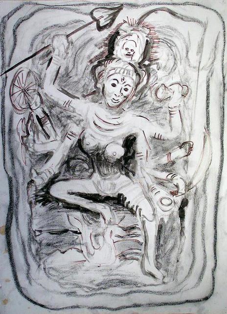 Artist Richard Lazzara. 'Chamunda Vi Jai' Artwork Image, Created in 1995, Original Pastel. #art #artist