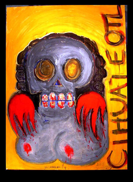 Artist Richard Lazzara. 'Cihuateotl' Artwork Image, Created in 1990, Original Pastel. #art #artist