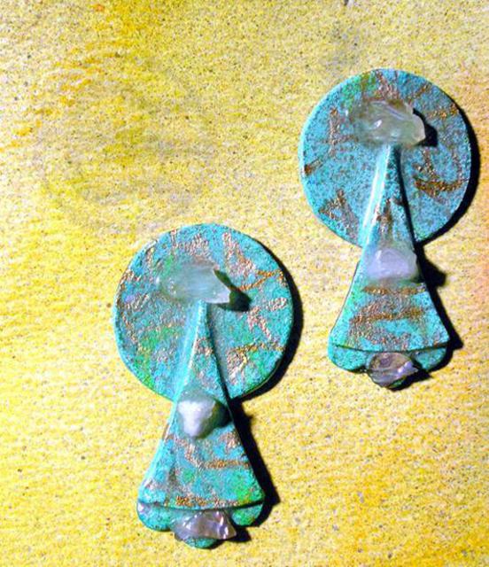 Richard Lazzara  'Coins Dropping Ear Ornaments', created in 1989, Original Pastel.