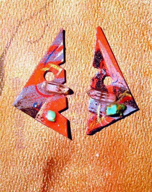 Artist Richard Lazzara. 'Crystal Cut Ear Ornaments' Artwork Image, Created in 1989, Original Pastel. #art #artist