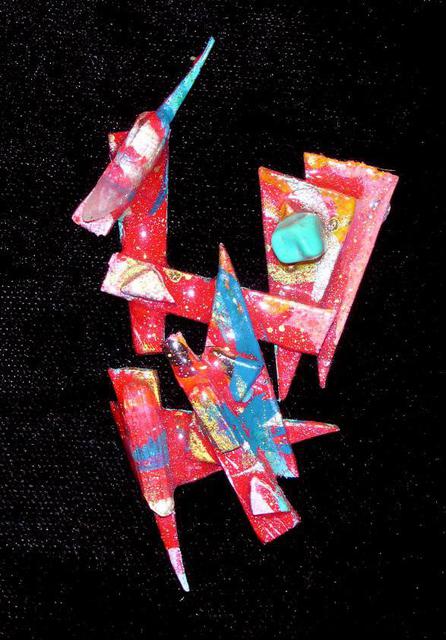 Artist Richard Lazzara. 'Crystal Directive Pin Ornament' Artwork Image, Created in 1989, Original Pastel. #art #artist