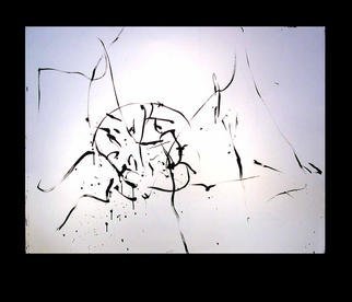 Richard Lazzara: 'dancing around the lingam', 1977 Calligraphy, Culture. dancing around the lingam 1977 is a sumie calligraphy painting from the HERMAE LINGAM ROSETTA as archived at 