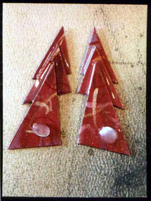 Richard Lazzara  'Deals Ear Ornaments', created in 1989, Original Pastel.