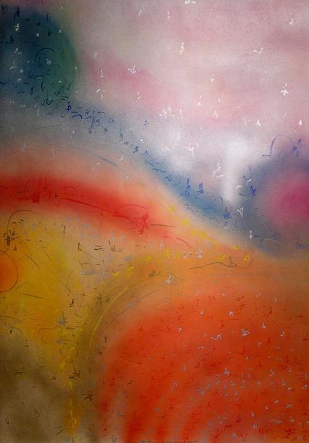Richard Lazzara  'Dipping In The Orange Sea', created in 1988, Original Pastel.