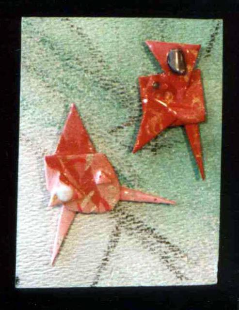 Artist Richard Lazzara. 'Drifter Ear Ornaments' Artwork Image, Created in 1989, Original Pastel. #art #artist