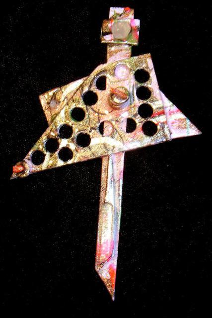 Artist Richard Lazzara. 'Flag Pole Pin Ornament' Artwork Image, Created in 1989, Original Pastel. #art #artist