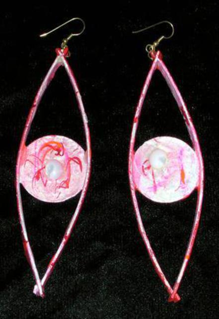 Richard Lazzara  'God Eyes Ear Ornaments', created in 1989, Original Pastel.