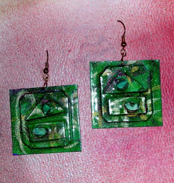 Richard Lazzara  'Green Mountains Ear Ornaments', created in 1989, Original Pastel.